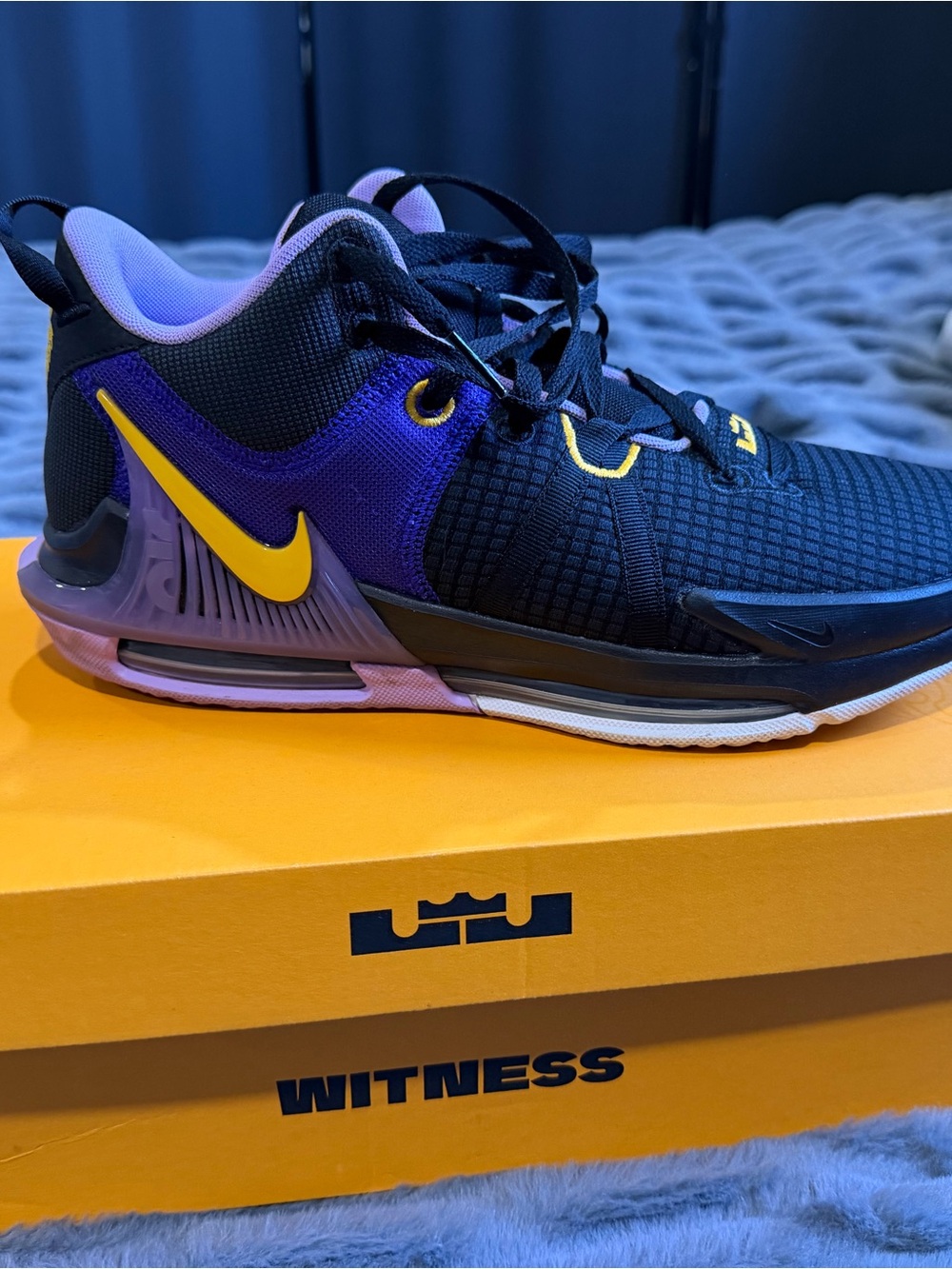 Nike LeBron Witness Basketball Shoe - Black, Purple, Yellow